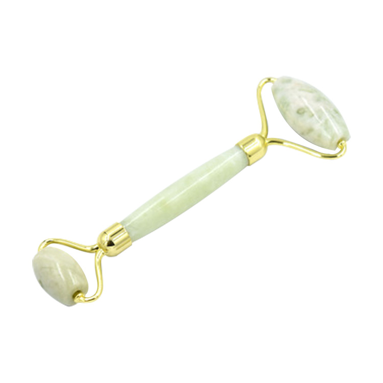 Arc Handle Flower Type Light Green Jade Roller