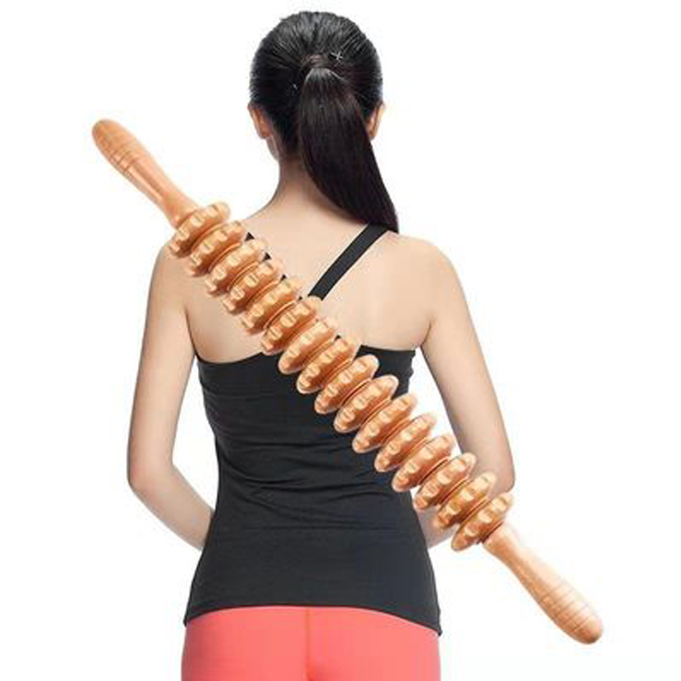 10 Rotatable Wood Massage Roller